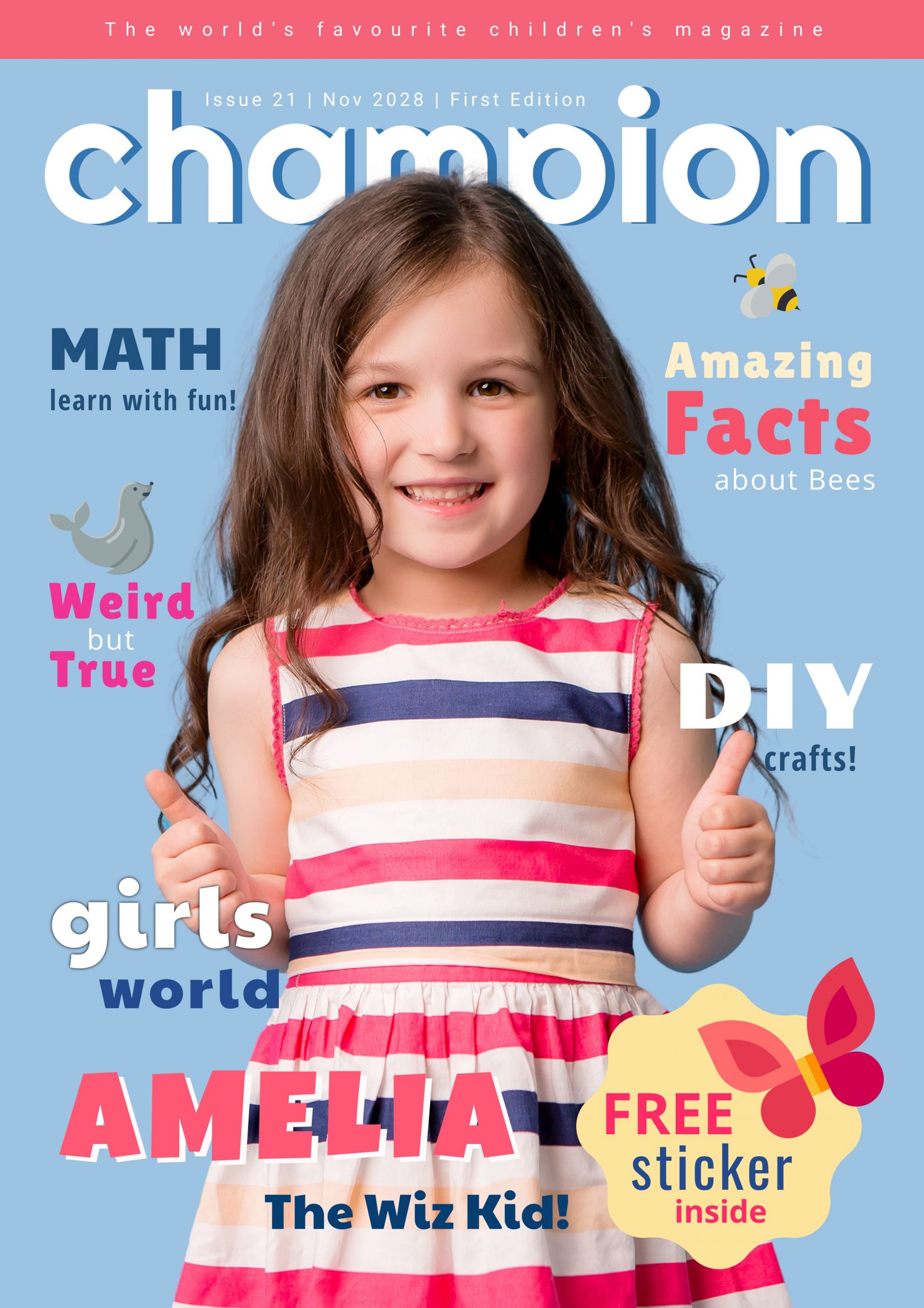 School Magazine Cover Page For Kids