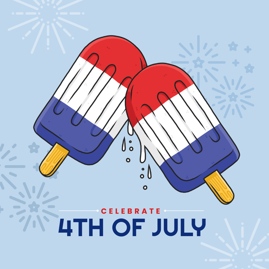 4th of July- Instagram post with doodles