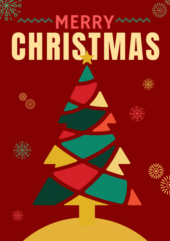 christmas poster with stunning abstract shapes