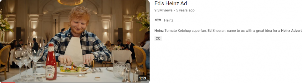 Heinz ad with celebrity association technique