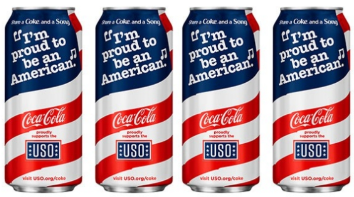 Patriotism Ad Example with Coca Cola