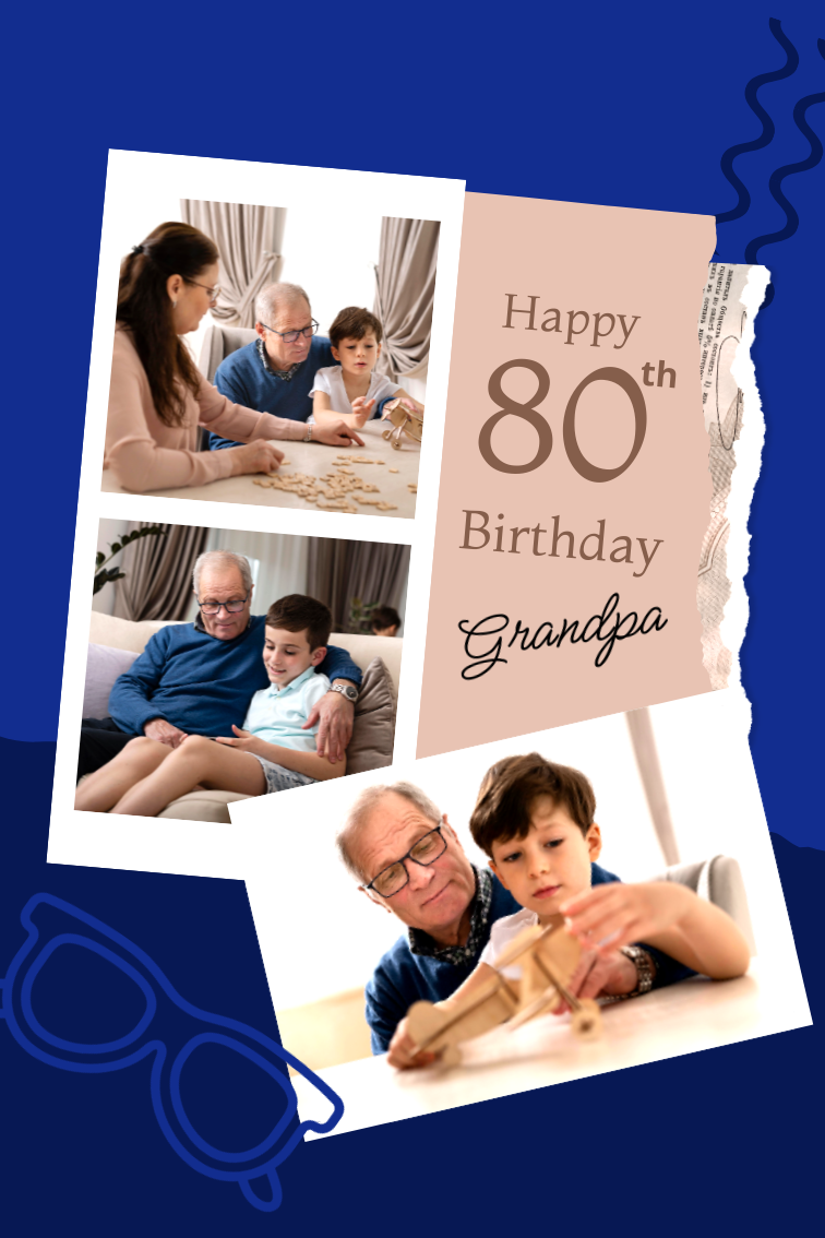 80th birthday photo collage template