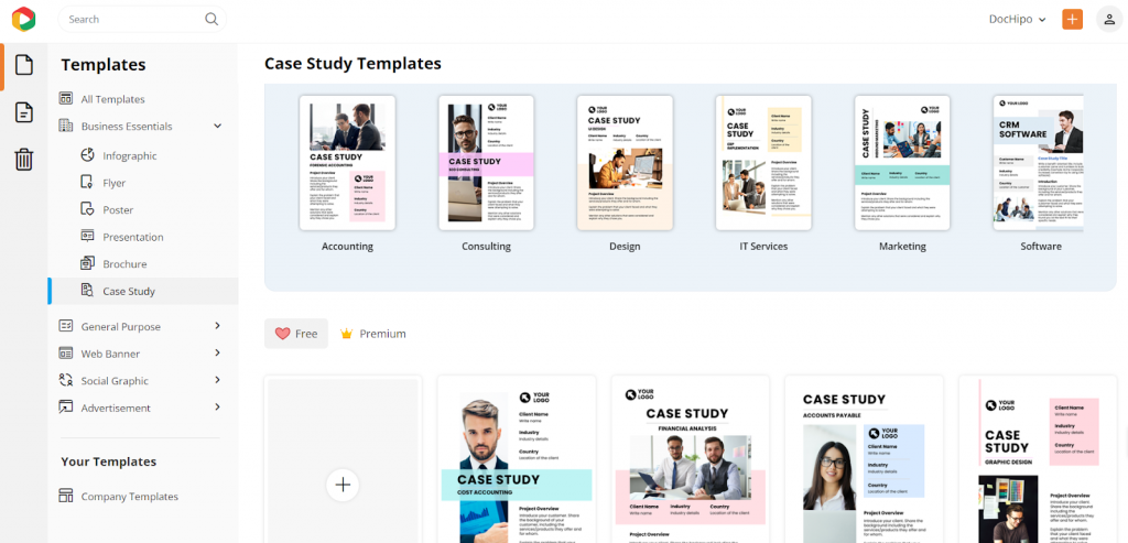 Design with Case study templates