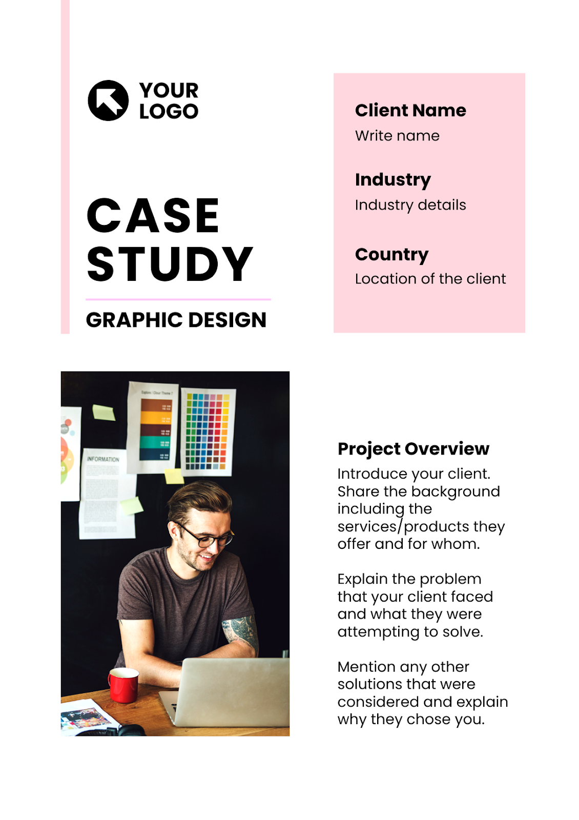 Graphic design case study example with engaging visual