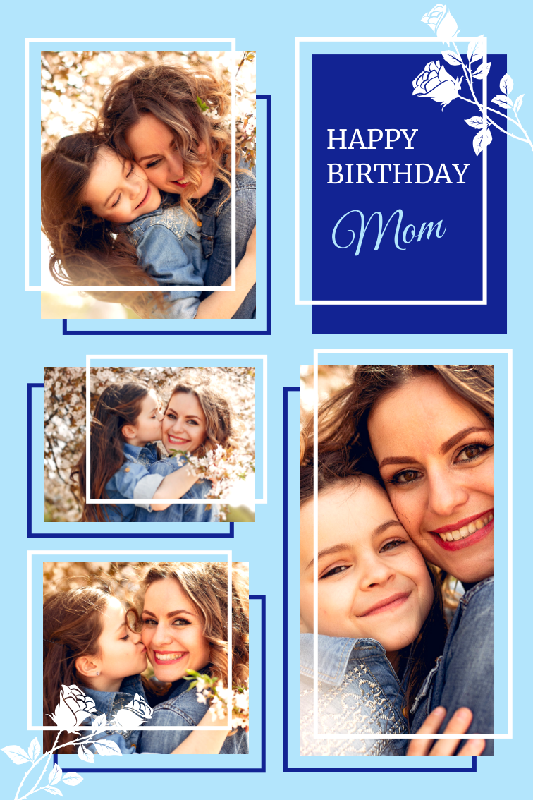 Happy birthday photo collage for mothers