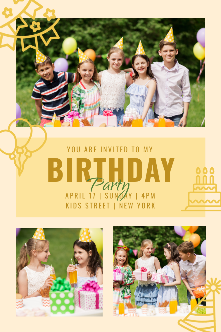 Sparkling birthday photo collage idea