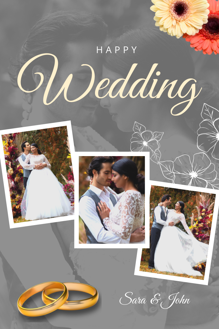 Wedding collage idea with masking