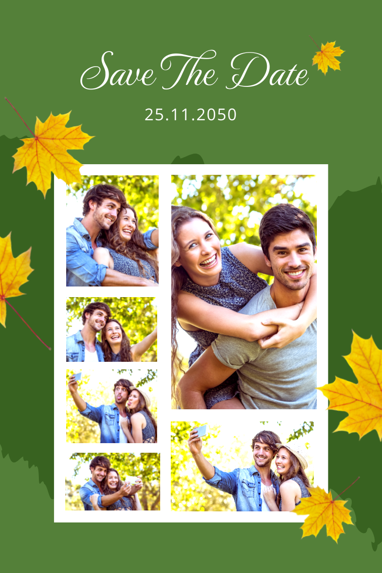 Wedding collage in autumn