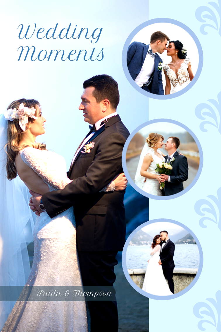 Wedding collage with circles