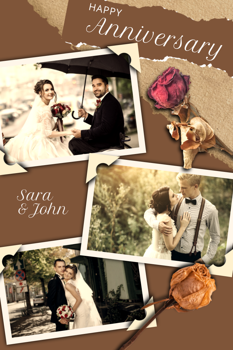 Wedding collage with vintage grace