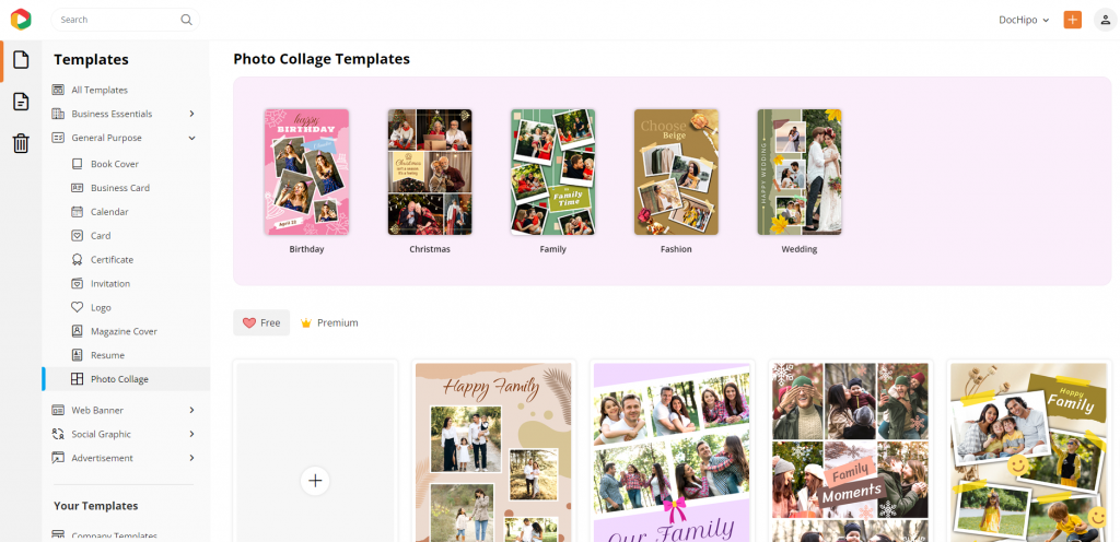 DocHipo Photo collage templates