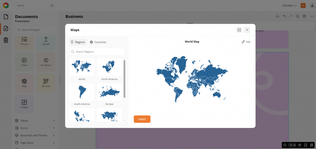 Interactive maps of the world