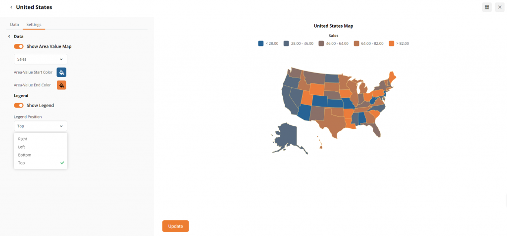 Show Legend and Area-value in interactive maps