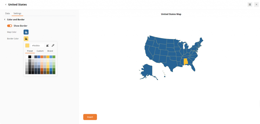 Show borders in maps with colors