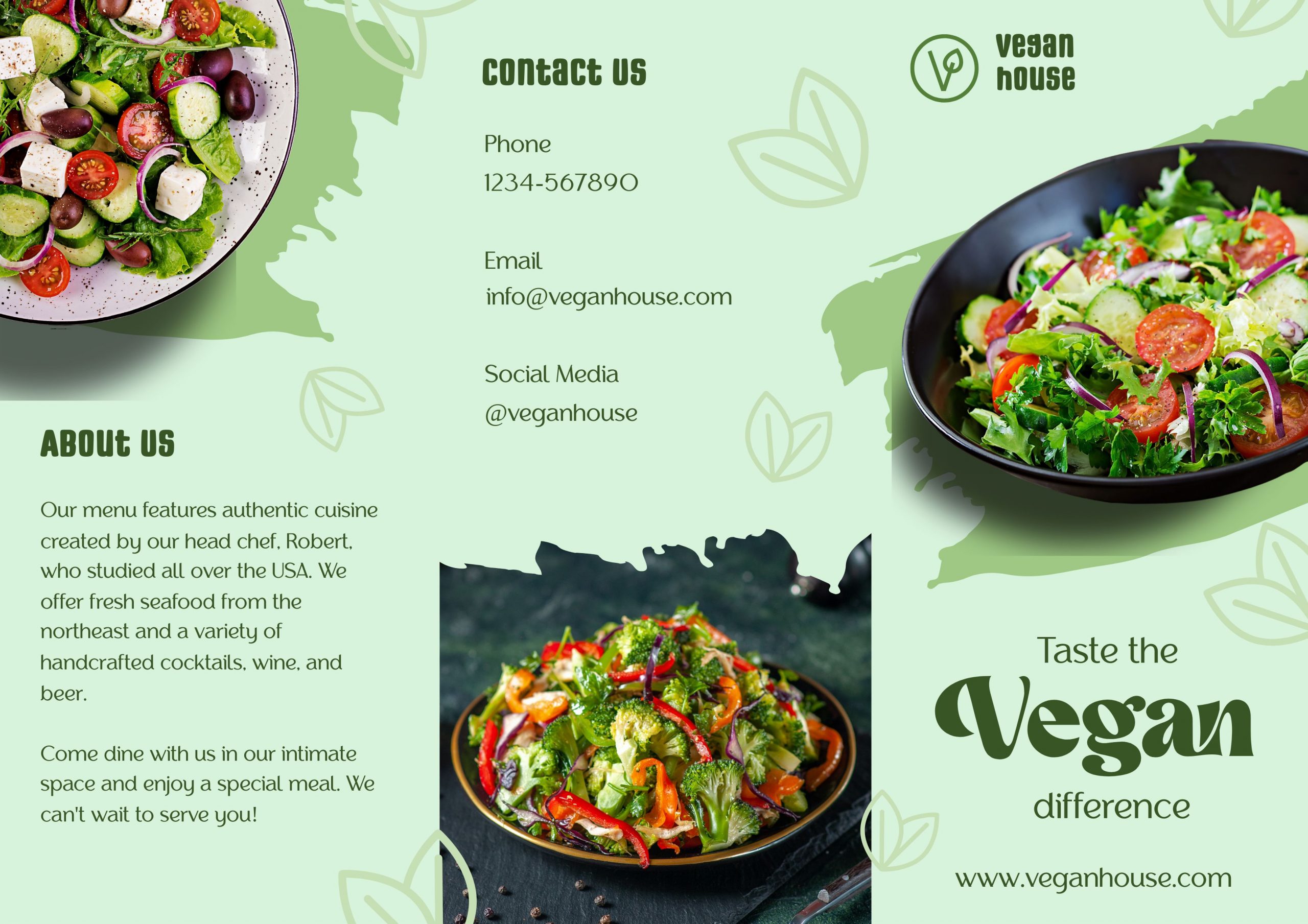 Food brochure with custom fonts