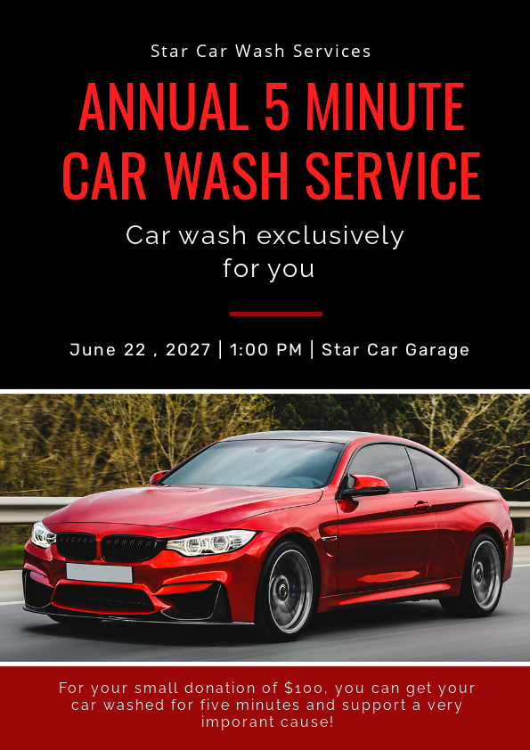 5 Minute Car Wash Service Flyer Template