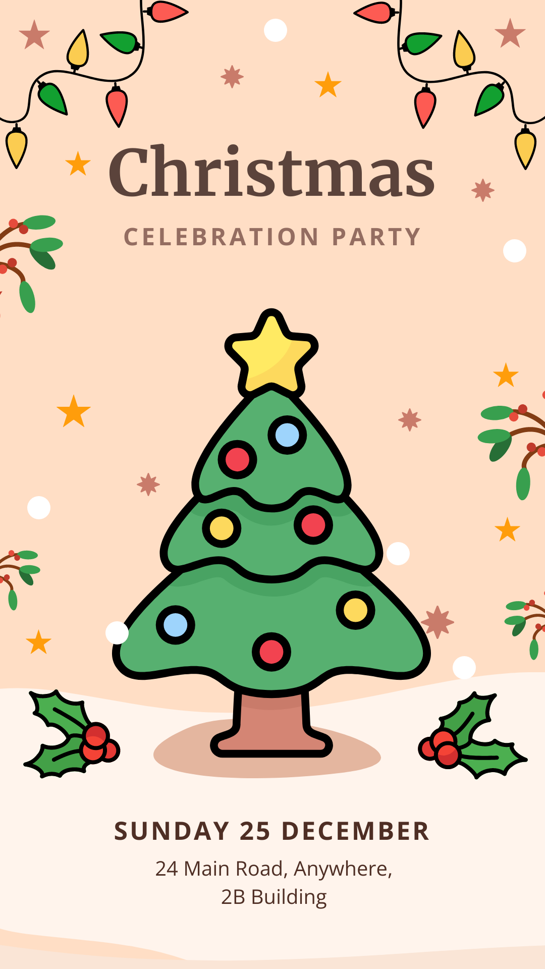 Christmas Party Invitation Template for Instagram Story