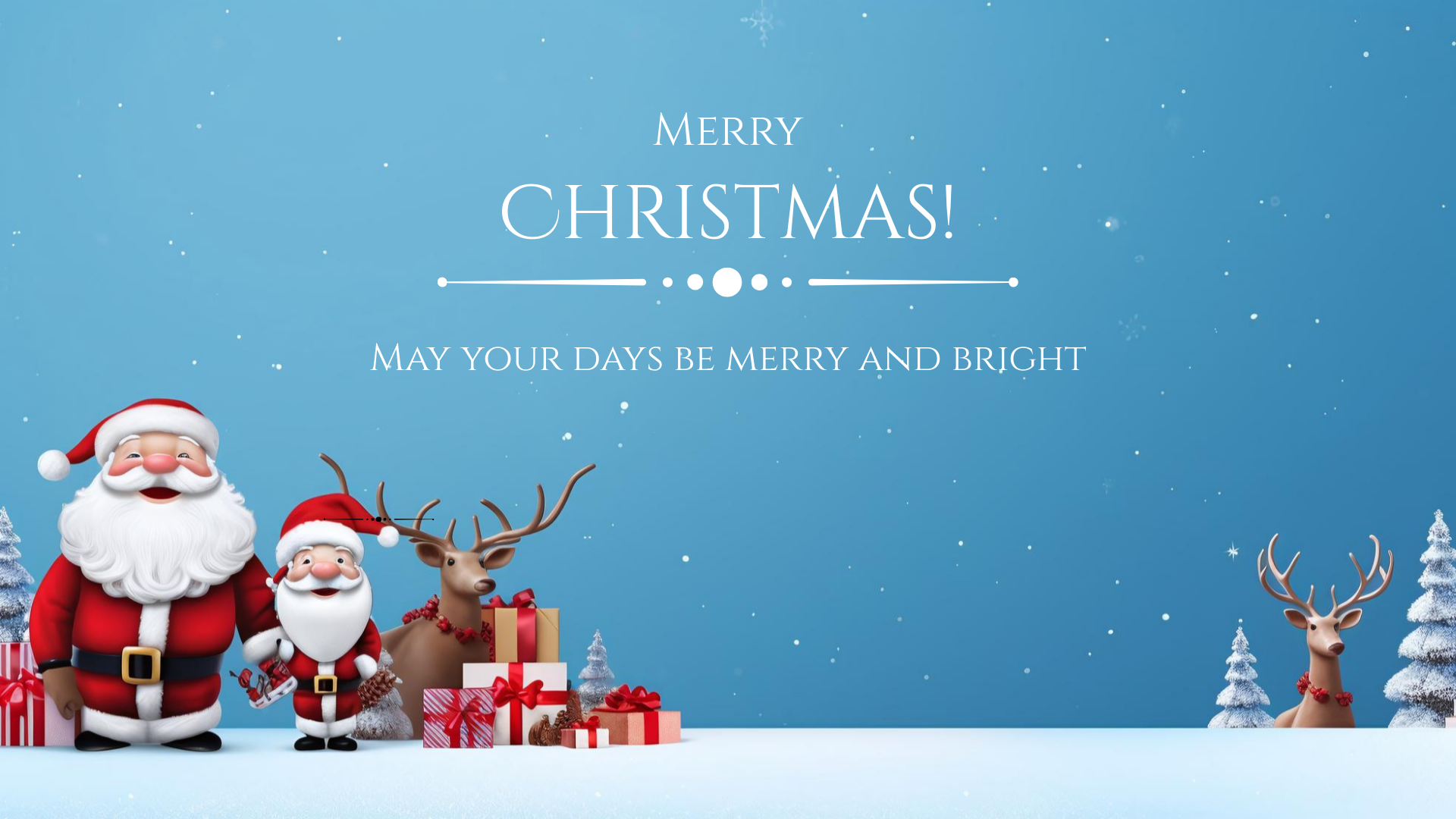 Christmas Zoom background with 3D illustration