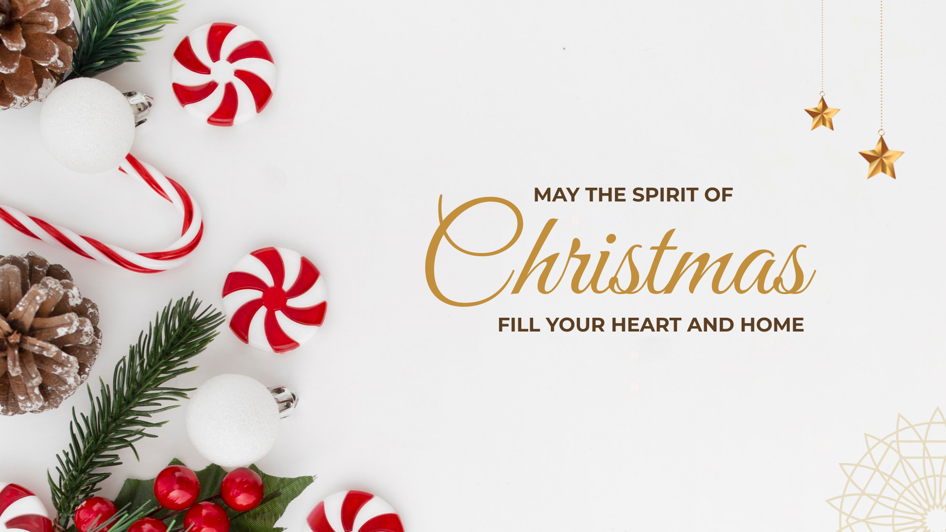 Christmas Zoom background with corner aligned message