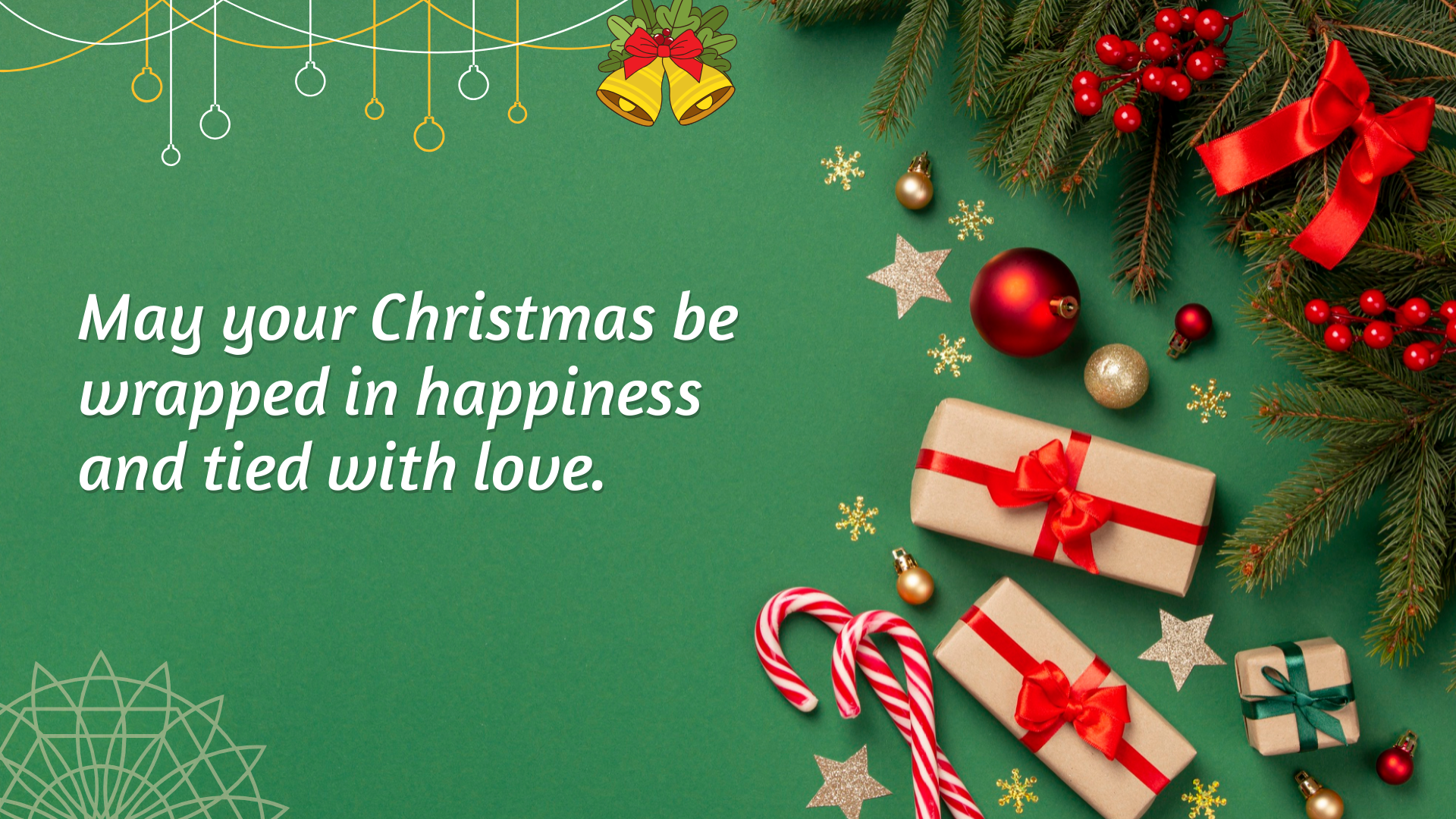 Christmas Zoom background with corner message