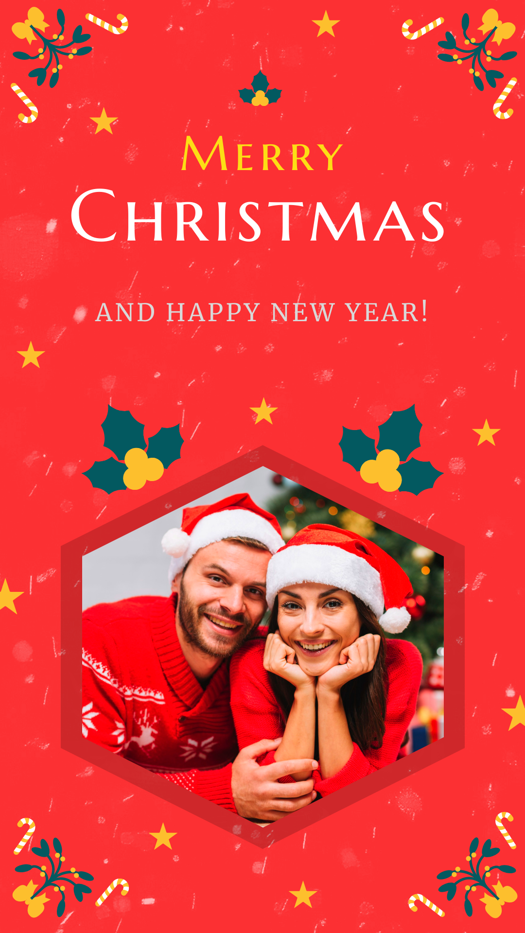 Use Christmas family photo in Instagram story