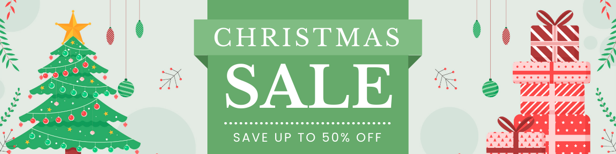 Christmas Sale Etsy shop banner with readable festive fonts