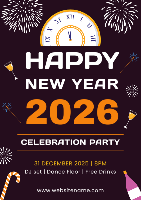 New year poster ad with graphics