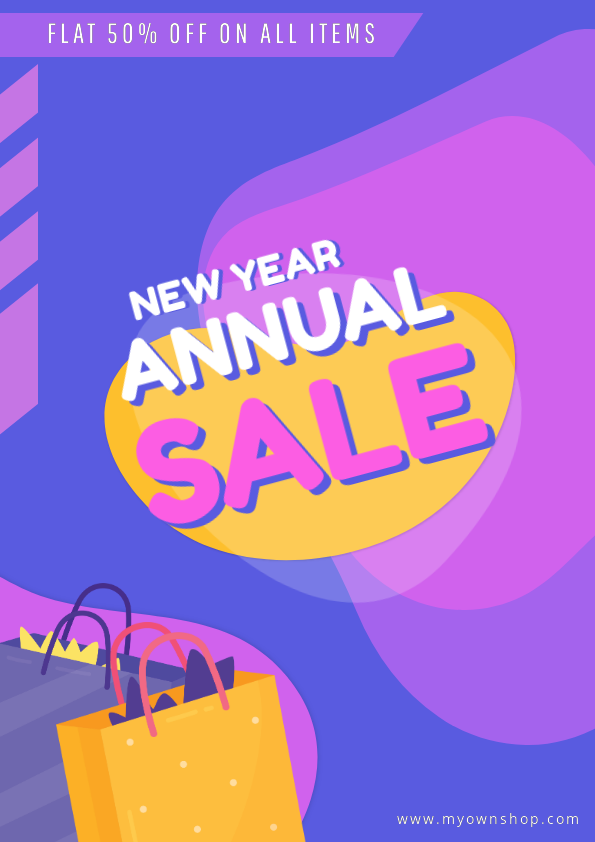 New year poster for annual sale