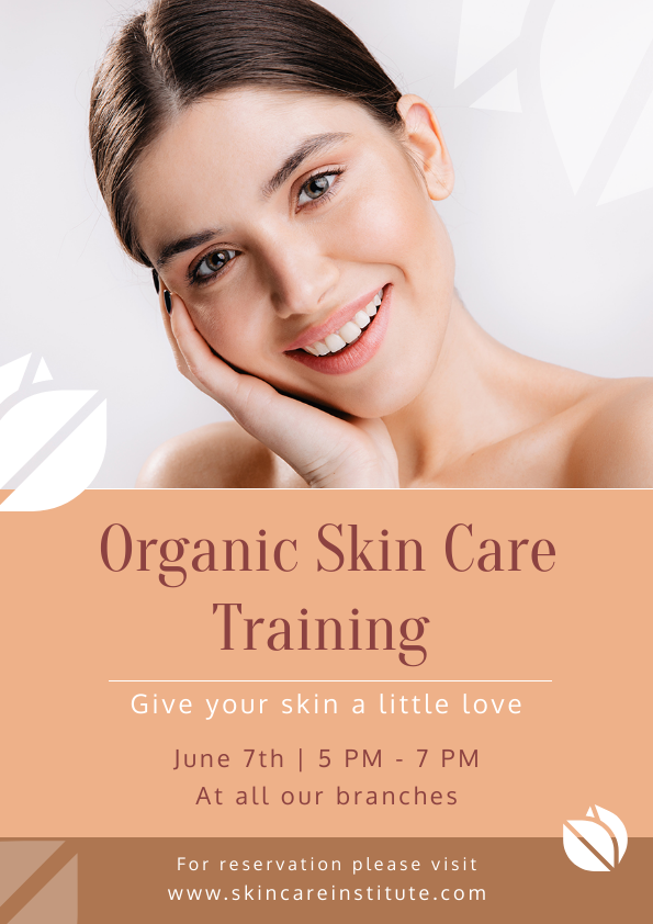 Organic Skin Care Training Advertising Poster Template