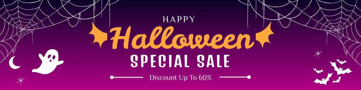 Sales Etsy banner with creative Halloween graphics for audience