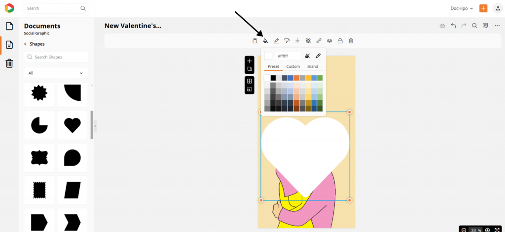 Color changing tool in DocHipo