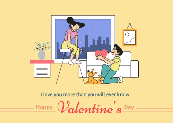 Valentine's day card with DocHipo illustrations