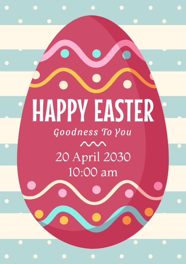 Easter poster template for warm invitation