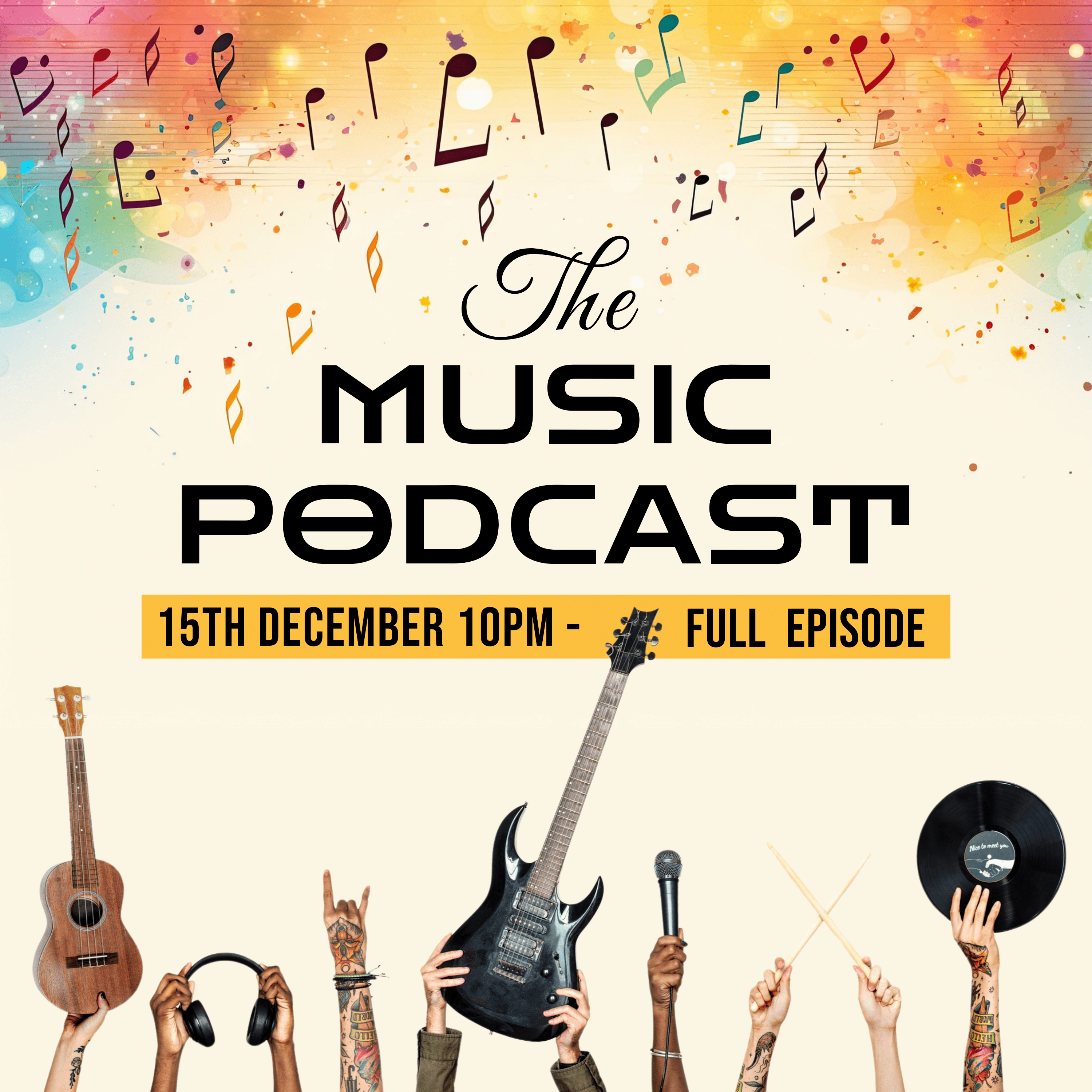 Music Podcast Banner with Collective Music Miniature Images