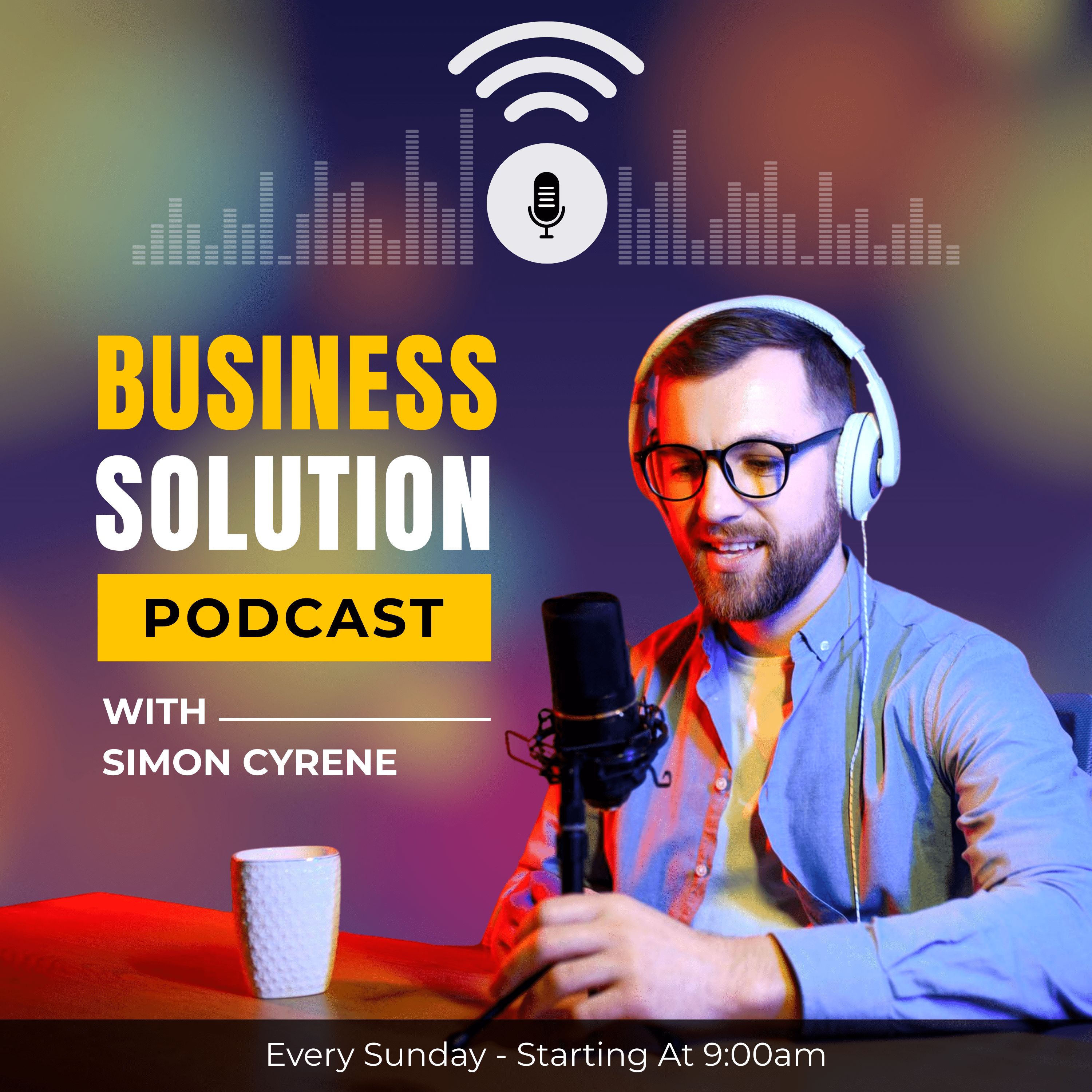 Perfect Business Podcast Cover Background with Bokeh Effet