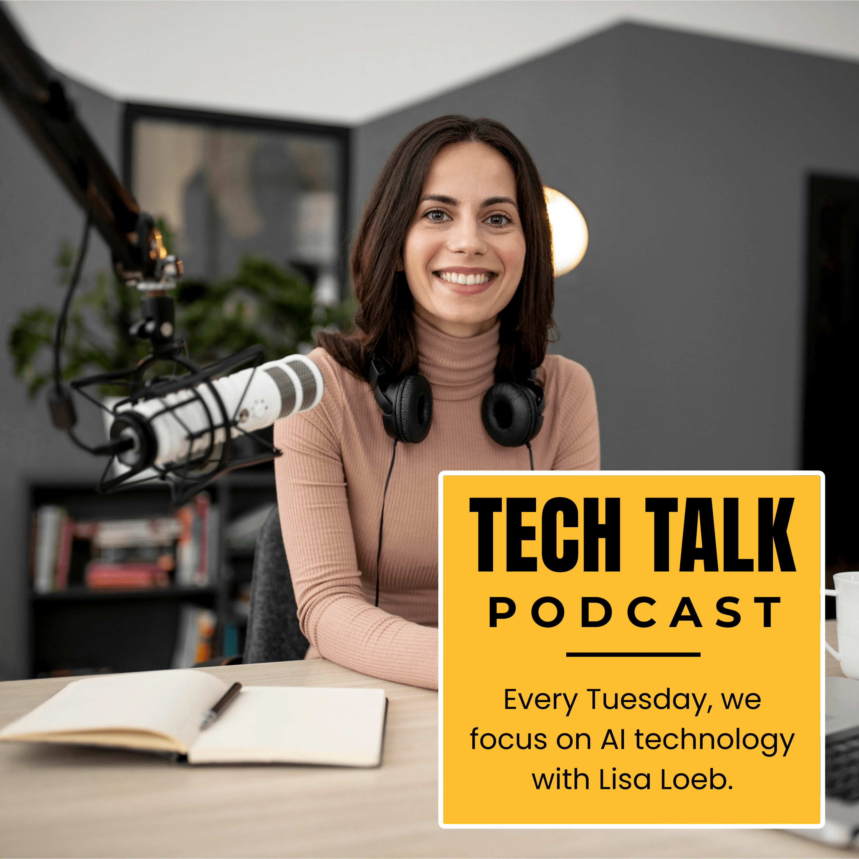 Tech podcast cover with image