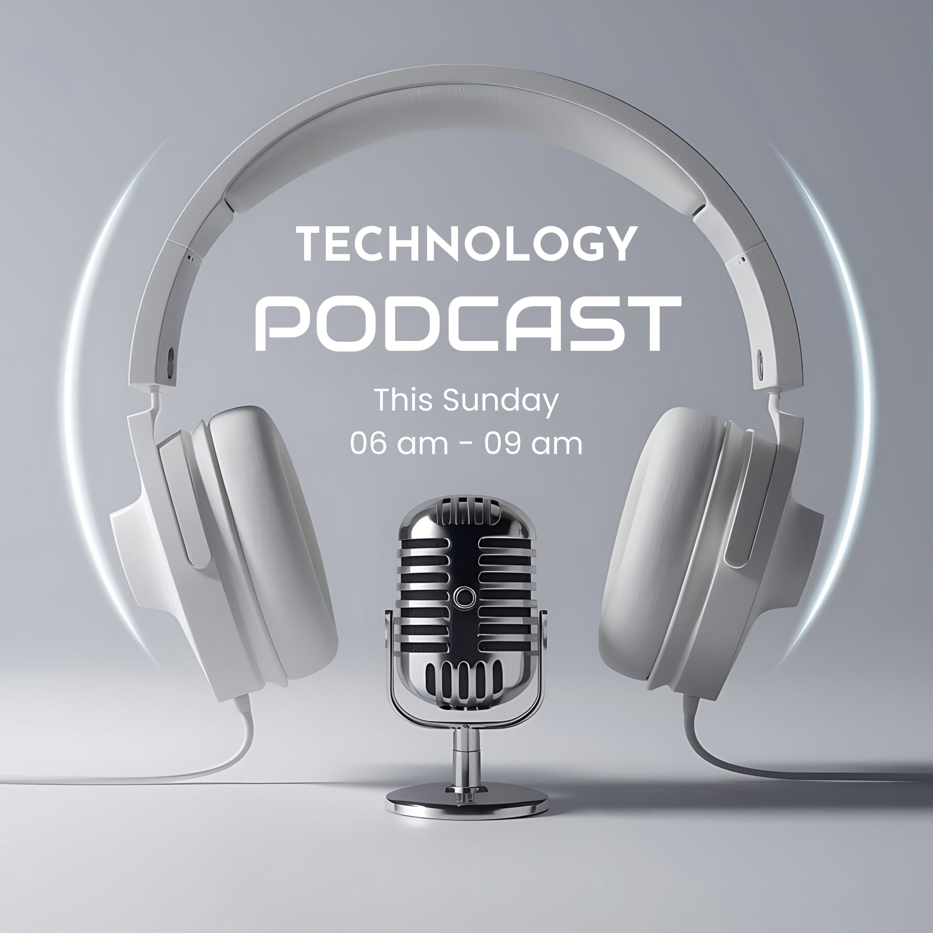 Tech podcast cover with minimalism